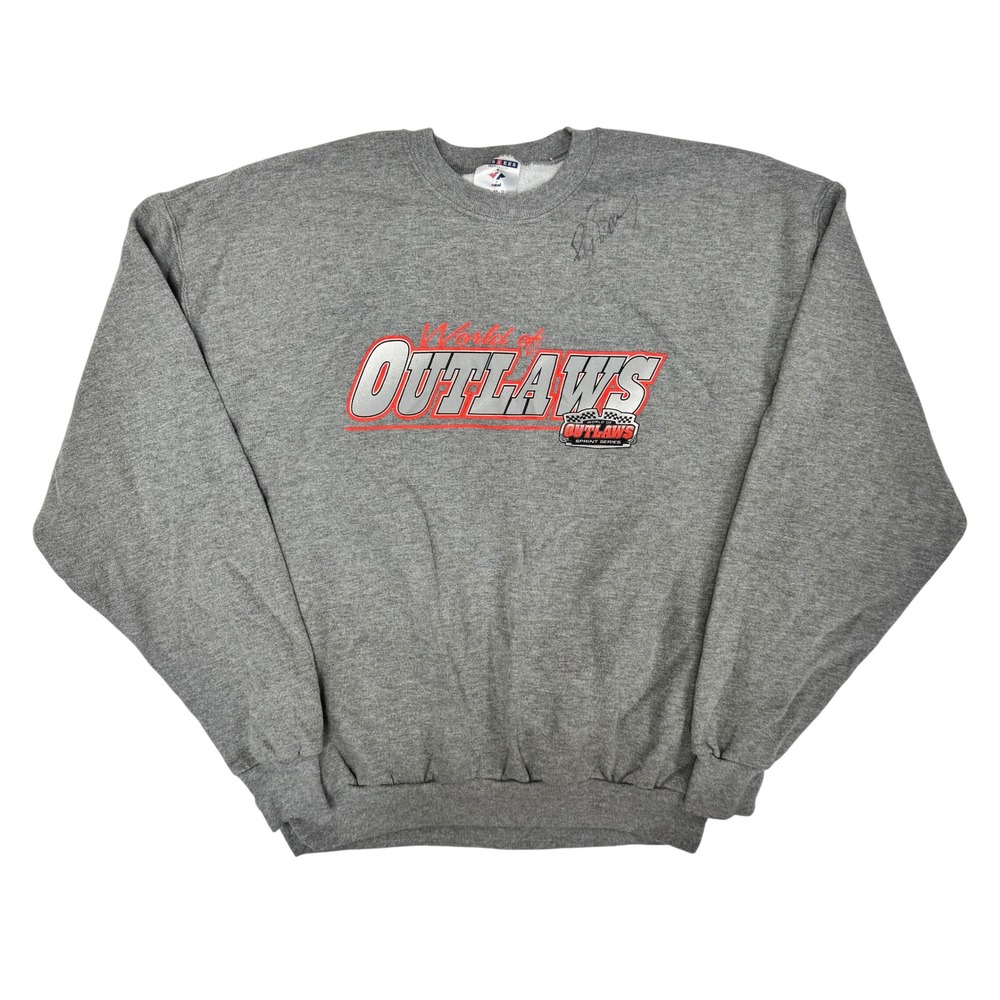Jerzees World of Outlaws Sprint Series Sweatshirt Mens XL Grey Racing Pullover